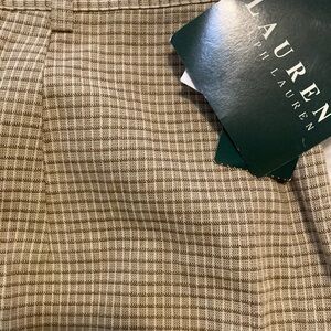 NWT Lauren Ralph Lauren Women’s Plaid Summer Dress Pants Linen Blend Size 10